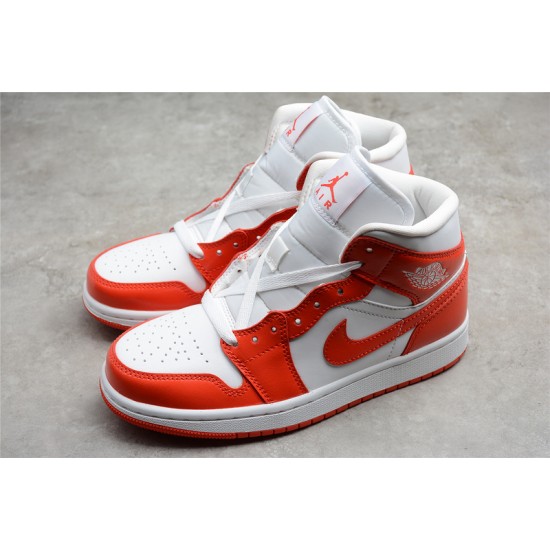 Jordan 1 Retro Mid Habanero Red 554724-140 Basketball Shoes