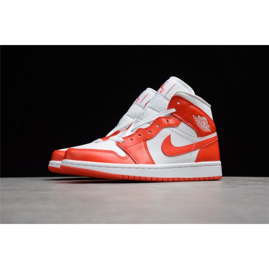 Jordan 1 Retro Mid Habanero Red 554724-140 Basketball Shoes