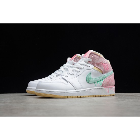 Jordan 1 Retro Mid Ice Cream DD1666-100 Basketball Shoes White Pink .jpg