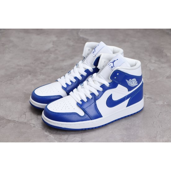 Jordan 1 Retro Mid Kentucky Blue BQ6472-104 Basketball Shoes