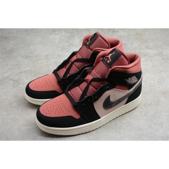 Jordan 1 Retro Mid Peach Mocha DH0210-100 Basketball Shoes Pink .jpg