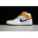 Jordan 1 Retro Mid Perforated - White University Gold BQ6472-107 Basketball Shoes