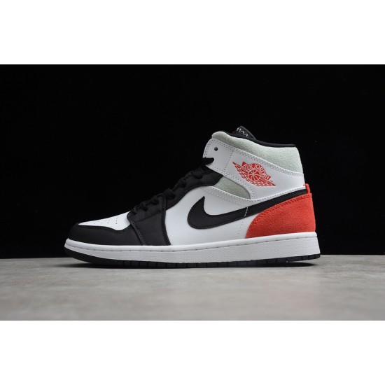 Jordan 1 Retro Mid Red Black Toe 852542-100 Basketball Shoes