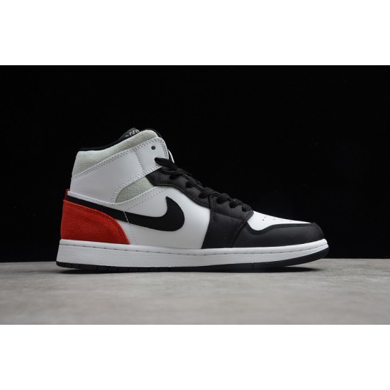 Jordan 1 Retro Mid Red Black Toe 852542-100 Basketball Shoes