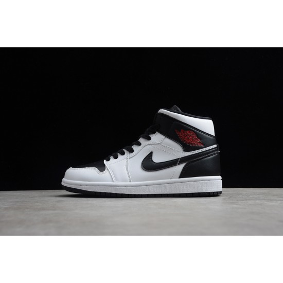 Jordan 1 Retro Mid Reverse Black Toe BQ6472-101 Basketball Shoes