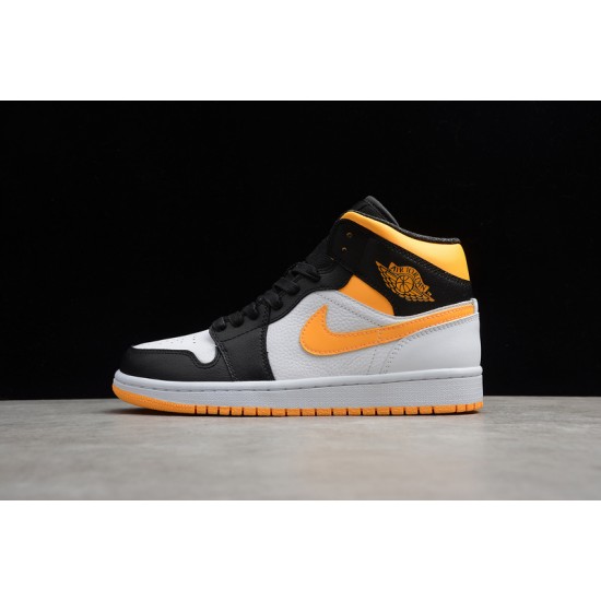 Jordan 1 Retro Mid White Laser Orange CV5276-107 Basketball Shoes