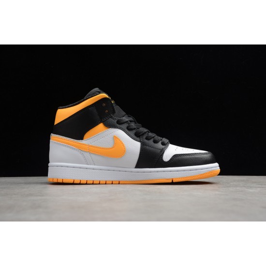 Jordan 1 Retro Mid White Laser Orange CV5276-107 Basketball Shoes