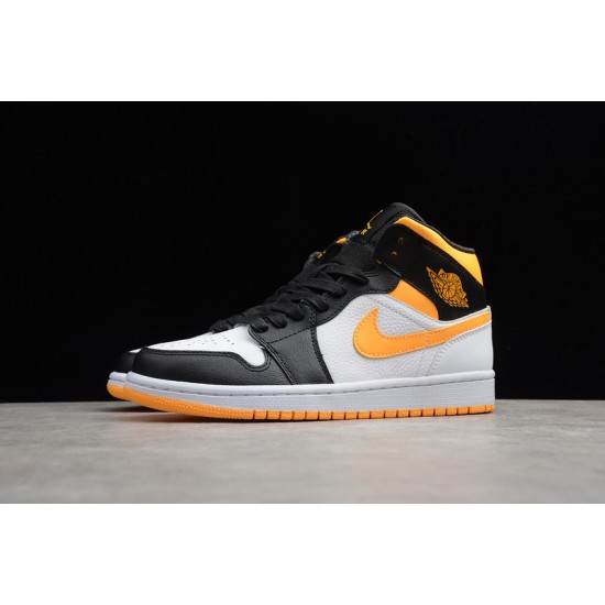 Jordan 1 Retro Mid White Laser Orange CV5276-107 Basketball Shoes