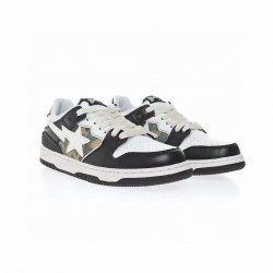 A Bathing Ape Sk8 Low Black White Women Men Shoes