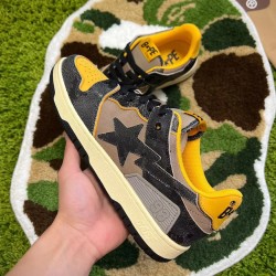 A Bathing Ape Sk8 Low Brown Black Yellow Women Men Shoes