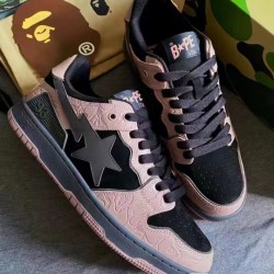 A Bathing Ape Sk8 Low Ltpink Black Grey Women Men Shoes