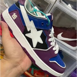 A Bathing Ape Sk8 Low Purple Blue White Women Men Shoes