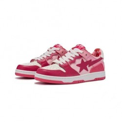 A Bathing Ape Sk8 Low Red White Women Men Shoes