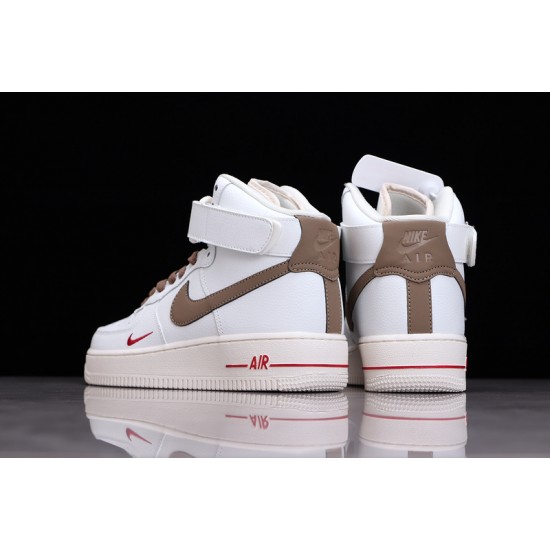 Nike Air Force 1 Mid Brown White --808788-995 Casual Shoes Unisex