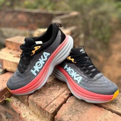 Hoka Bondi 8 Black Orange White Women Men Running Shoe