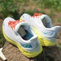 Hoka Clifton 8 Yellow Grey Orange Women Men Running Shoe